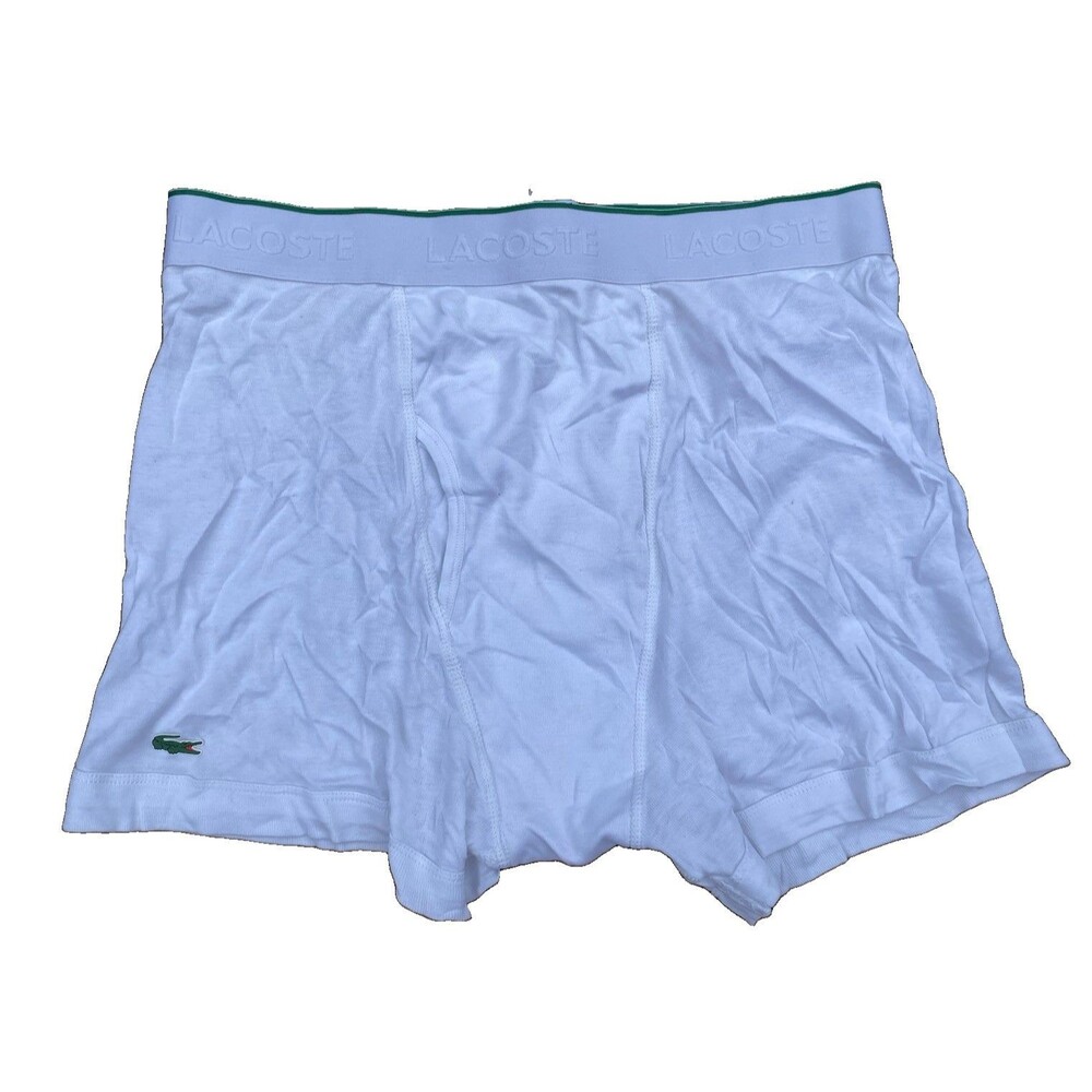 Lacoste Men's Stretch Boxer Briefs White Size Large New Without Tags Alligator